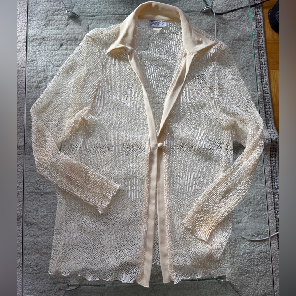 Vintage cream crochet blouse